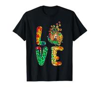 Love Basset Hound Dog Sunflower Tie Dye Leopard Pattern Maglietta