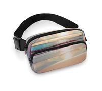 Love Beach Marsupio per donne e uomini, marsupio regolabile casual borsa per viaggi, sport, escursionismo, bianco, 20,1 x 13 cm, bianco, 7.9x5.1inches