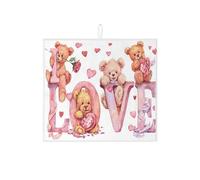 Love Bears - Tappetino scolapiatti per bancone della cucina, tappetino assorbente scolapiatti a forma di cuore di pesca, in microfibra, per San Valentino, protezione da bar, 40,6 x 45,7 cm