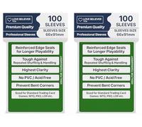 Love Believer TCG 200 Sleeves, Standard Size 66x91mm (Formato compatibile con Pokemon, Magic, Lorcana, ecc) Trading Cards (Green Matte)