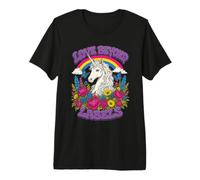 Love Beyond Labels Unicorno Arcobaleno Fiori Maglietta Premium
