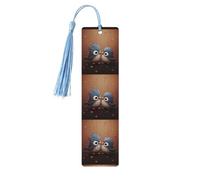 Love Birdie - Segnalibro in legno a righe per gli amanti dei libri, segnalibri fai da te in legno da appendere con nappe colorate, etichette per regali in legno, ornamenti, regalo insolito per uomini