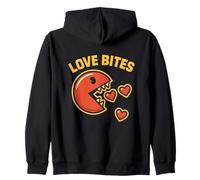 Love Bites Gamer Retrò Creatura Divertente San Valentino Felpa con Cappuccio