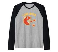 Love Bites Gamer Retrò Creatura Divertente San Valentino Maglia con Maniche Raglan
