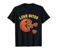 Love Bites Gamer Retrò Creatura Divertente San Valentino Maglietta