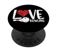 LOVE BOWLING Funny Bowling Ball and Pin Sports Fans Players PopSockets PopGrip Adesivo