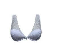 Love&Bra Bralette Reggiseno in Pizzo a Balconcino Leggermente Imbottito Coppa B con Ferretto (3, Bianco)