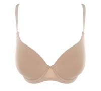 Love&Bra Reggiseno Balconcino con Ferretto in Microfibra, Coppa a Cuore Imbottita - Greta - Coppa B (Beige,4B)