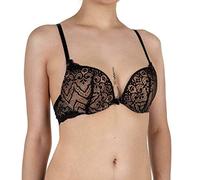 Love&Bra Reggiseno con Ferretto Push-Up in Elegante Pizzo, Coppa a Cuore - Elodie - Coppa B(Nero,3B)