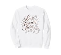 Love Brews Here Coffee Lover Home Kitchen Citazione Felpa