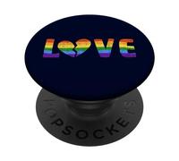 Love Broken Heart Heartbreak Rainbow Pride Bandiera a forma di cuore PopSockets PopGrip Adesivo