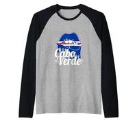 Love Cabo Capo Verde con Bandiera Capo Verde Labbra Maglia con Maniche Raglan