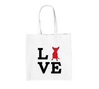 Love Cane Chihuahua Silhouette - Tela Borsa Grande - Cani Animali Cagnolino