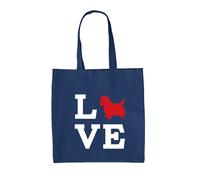 Love Cane Westie Silhouette - Borsa Tote IN Tela - West Highland Terrier Cani