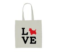 Love Cane Westie Silhouette - Borsa Tote IN Tela - West Highland Terrier Cani
