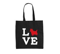 Love Cane Westie Silhouette - Borsa Tote IN Tela - West Highland Terrier Cani