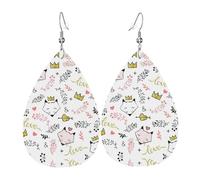 Love Cartoon Fox Piercing Orecchini a goccia Set di orecchini in pelle moda pendenti cerchio per le donne festa di compleanno gioielli regalo