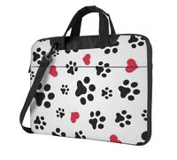 Love Cat Paw Cuore Cucciolo Piede Stampa Comodo Laptop Borse Elegante e Protettiva Computer Bag Stile Unico, Nero , 15.6 inch