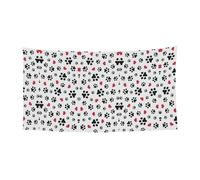Love Cat Paw Cuore Cucciolo Piede Stampa Outdoor Indoor Banner Targa Decorativa con 4 Occhielli in Metallo, Creatore di Atmosfera Festiva