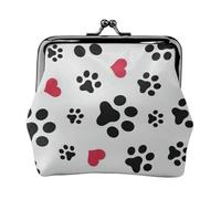 Love Cat Paw Heart Puppy Foot Print Charm e versatile portamonete Squisito impermeabile Kiss Lock portafoglio per chiavi e carte