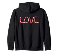 Love - Christian Faith Candy Cane Red & White Christmas Felpa con Cappuccio