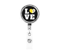 Love Città del Vaticano Bandiera Cuore Bobina porta badge in metallo resistente, Porta badge retrattile con clip da cintura per portachiavi Porta badge Dipendente Insegnante