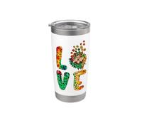Love Cockapoo Dog Sunflower Tie Dye Funny Puppy Lover Bicchiere termico in acciaio inox doppia parete