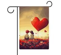 Love Couple Bandiere da giardino 30,5 x 45,7 cm bandiera esterna a doppia faccia bandiera estiva bandiera floreale benvenuto giardino bandiere stagionali decorazioni per le vacanze