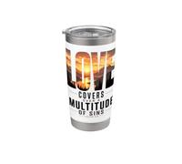 Love Covers Sins Peter 4 8 Versi della Bibbia Bicchiere termico in acciaio inox doppia parete