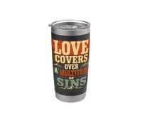 Love Covers Sins Peter 4 8 Versi della Bibbia Bicchiere termico in acciaio inox doppia parete