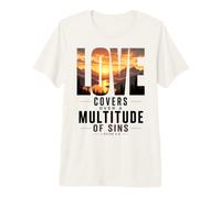 Love Covers Sins Peter 4 8 Versi della Bibbia Maglietta Premium