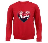 Love Cuore Amy - Adulti Felpa/Maglione - Cantante Testo Ventola Tour Concerto