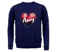 Love Cuore Amy - Adulti Felpa/Maglione - Cantante Testo Ventola Tour Concerto