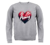 Love Cuore Amy - Adulti Felpa/Maglione - Cantante Testo Ventola Tour Concerto