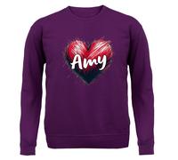 Love Cuore Amy - Adulti Felpa/Maglione - Cantante Testo Ventola Tour Concerto