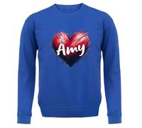 Love Cuore Amy - Adulti Felpa/Maglione - Cantante Testo Ventola Tour Concerto