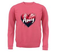 Love Cuore Amy - Adulti Felpa/Maglione - Cantante Testo Ventola Tour Concerto