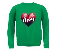 Love Cuore Amy - Adulti Felpa/Maglione - Cantante Testo Ventola Tour Concerto