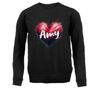 Love Cuore Amy - Adulti Felpa/Maglione - Cantante Testo Ventola Tour Concerto