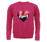 Love Cuore Amy - Bambini Felpa/Maglione - Cantante Testo Ventola Tour Concerto