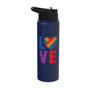 Love Cuore Arcobaleno Orgoglio Pace Stainless Steel Insulated Water Bottle