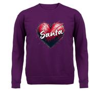 Love Cuore Babbo Natale - Bambini Felpa con Cappuccio/Maglione - Grotto Festive