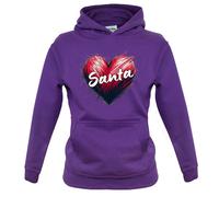 Love Cuore Babbo Natale - Bambini Felpa con Cappuccio/Maglione - Grotto Festive