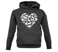 Love Cuore Cavallo - Bambini Felpa con Cappuccio Pony Animale Fantino e Lezioni