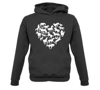 Love Cuore Cavallo - Bambini Felpa con Cappuccio Pony Animale Fantino e Lezioni