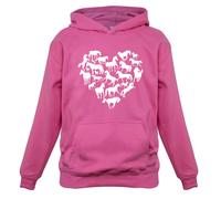 Love Cuore Cavallo - Bambini Felpa con Cappuccio Pony Animale Fantino e Lezioni