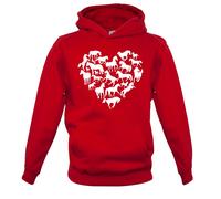 Love Cuore Cavallo - Bambini Felpa con Cappuccio Pony Animale Fantino e Lezioni