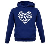 Love Cuore Cavallo - Bambini Felpa con Cappuccio Pony Animale Fantino e Lezioni