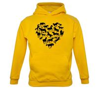 Love Cuore Cavallo - Bambini Felpa con Cappuccio Pony Animale Fantino e Lezioni
