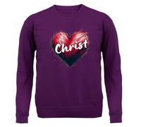 Love Cuore Cristo - Adulti Felpa/Maglione - Preghiera Religion Natale Chiesa